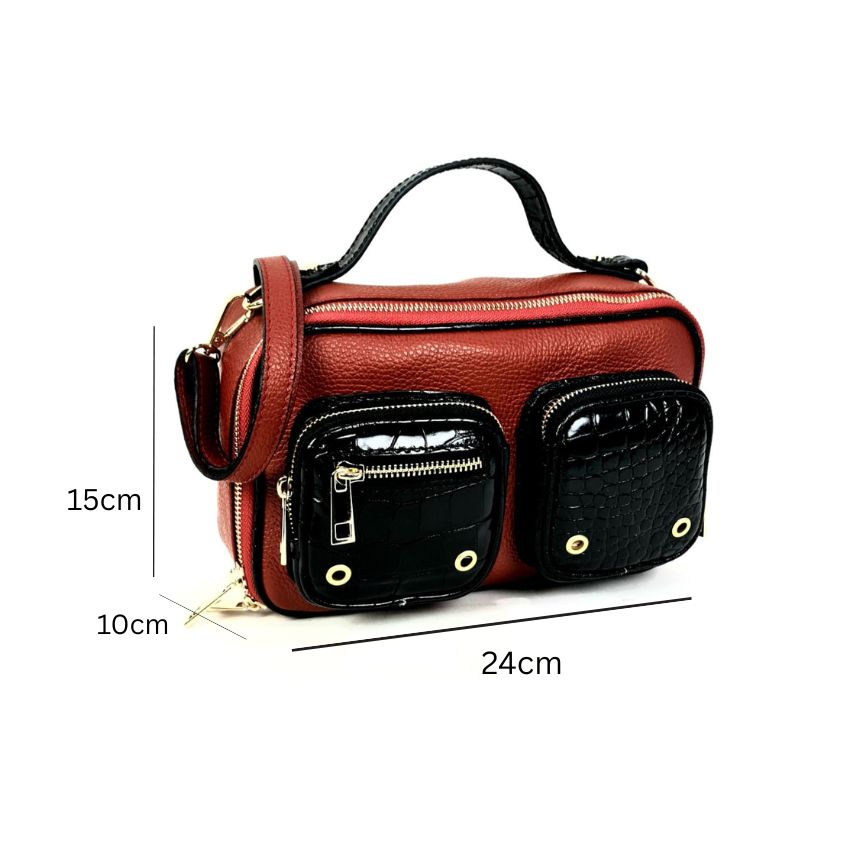 Damen Leder Crossbodybag 2026 - Modern, Edel, mit zwei Fronttaschen