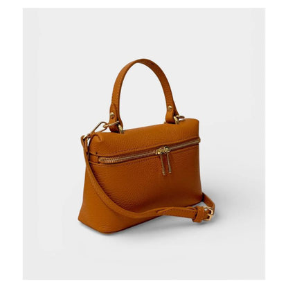 Damen Leder Handtasche - Minimalistisch, Elegant & Stilvoll mit Henkel und Schultergurt