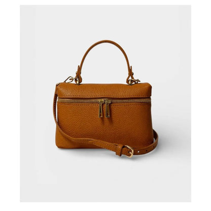 Damen Leder Handtasche - Minimalistisch, Elegant & Stilvoll mit Henkel und Schultergurt