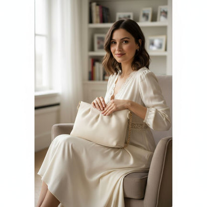 Damen Handtasche aus Echtleder - mittelgroß, schlicht, stilvoll