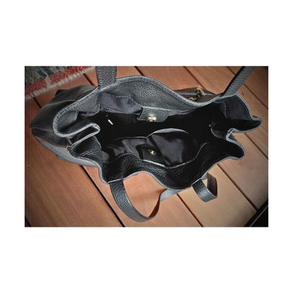 Damen Leder Shopper-Tasche mit edlen Details - geräumig
