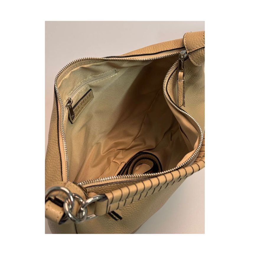 Damen Leder Mondtasche - Stilvolle Handtasche mit kurzem Henkel & abnehmbarem Schultergurt