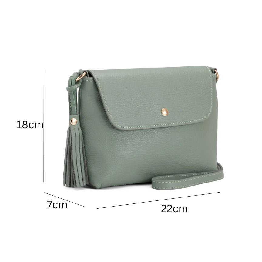 Italienische Damen Leder Crossbody Bag mit edlen Details - schlichtes Design