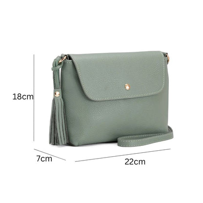 Italienische Damen Leder Crossbody Bag mit edlen Details - schlichtes Design