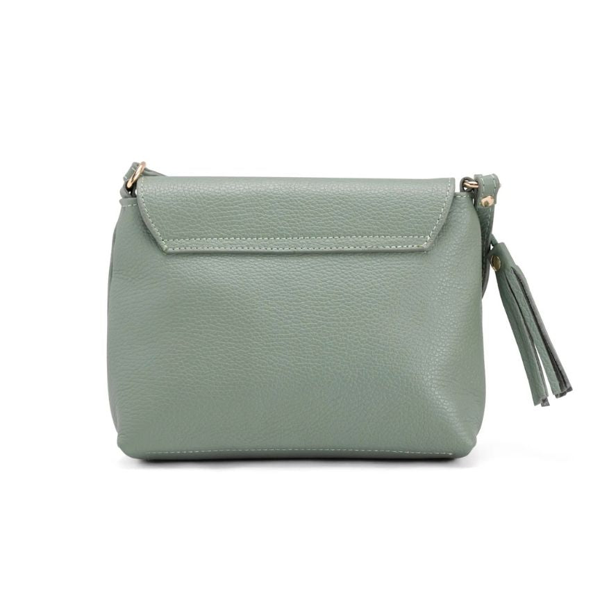 Italienische Damen Leder Crossbody Bag mit edlen Details - schlichtes Design