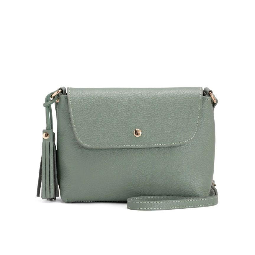 Italienische Damen Leder Crossbody Bag mit edlen Details - schlichtes Design
