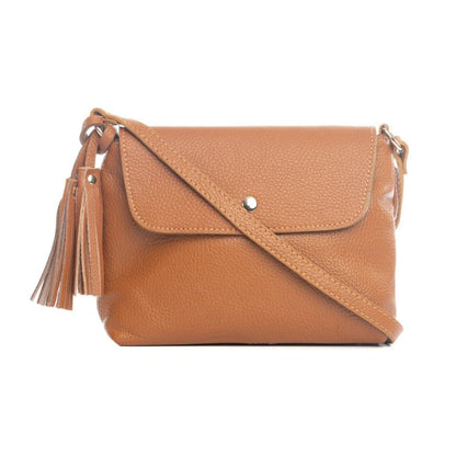 Italienische Damen Leder Crossbody Bag mit edlen Details - schlichtes Design