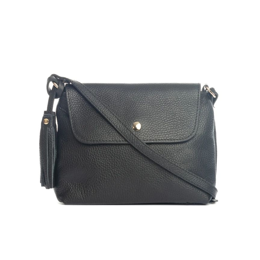 Italienische Damen Leder Crossbody Bag mit edlen Details - schlichtes Design