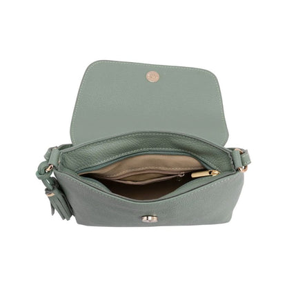 Italienische Damen Leder Crossbody Bag mit edlen Details - schlichtes Design