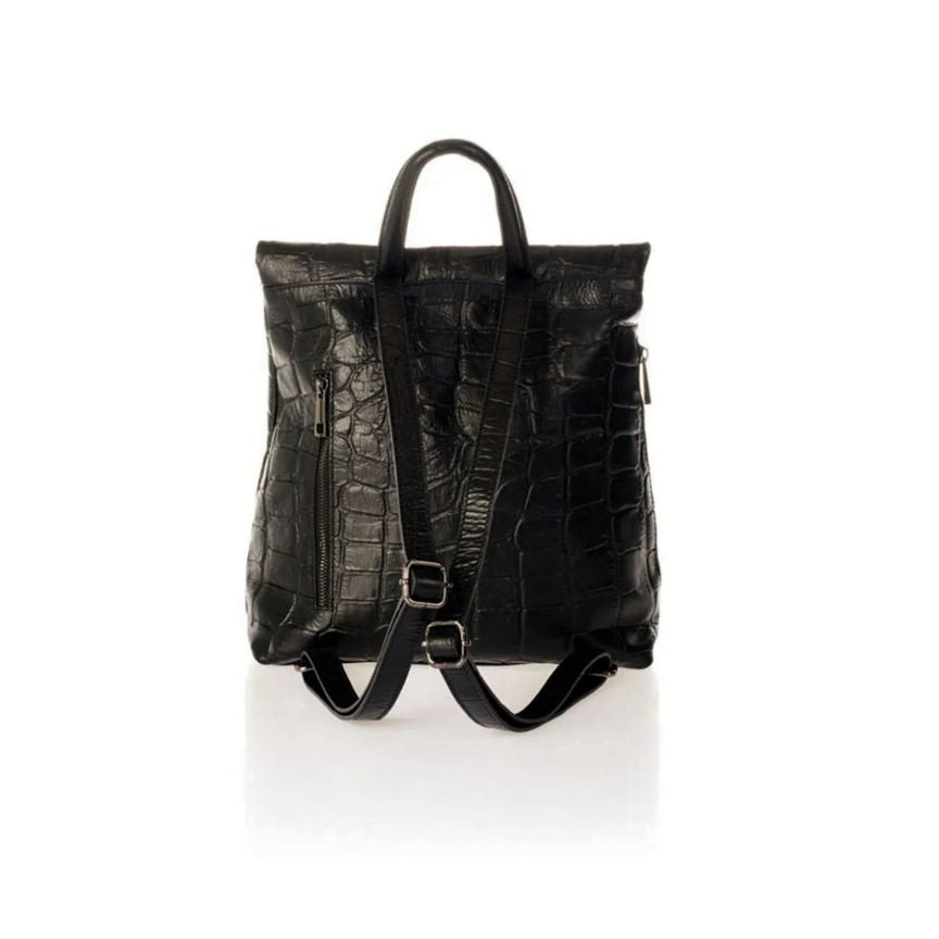 Damen Lederrucksack - Erweiterbar mit Musterdesign, Einzelfach & stabilem Reißverschluss