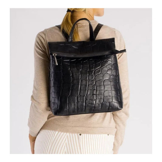 Damen Lederrucksack - Erweiterbar mit Musterdesign, Einzelfach & stabilem Reißverschluss