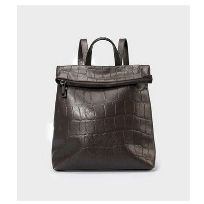 Damen Lederrucksack - Erweiterbar mit Musterdesign, Einzelfach & stabilem Reißverschluss