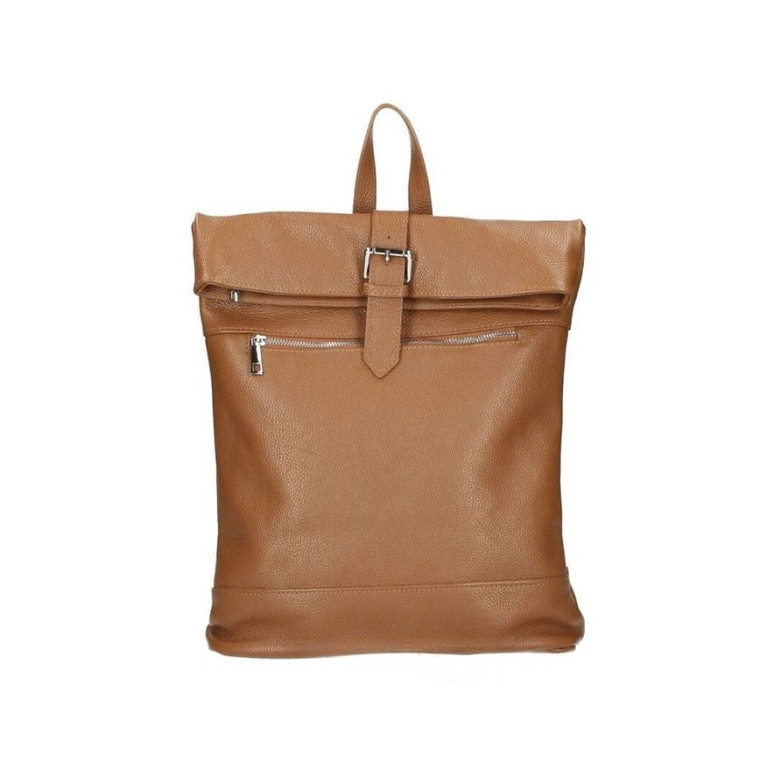 Damen Lederrucksack - Mittelgroß & Erweiterbar mit Fronttasche, Rückseitentasche & Henkel