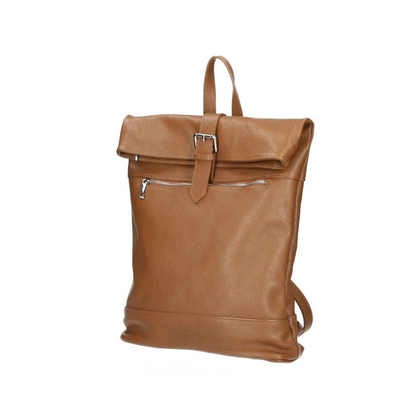 Damen Lederrucksack - Mittelgroß & Erweiterbar mit Fronttasche, Rückseitentasche & Henkel