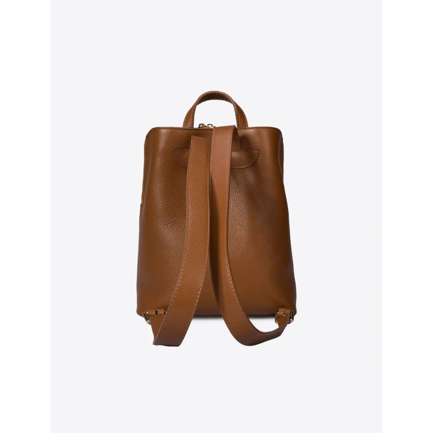 Damen Lederrucksack - Praktisch mit Fronttasche, 2 Fächern, Henkel & Schultergurt