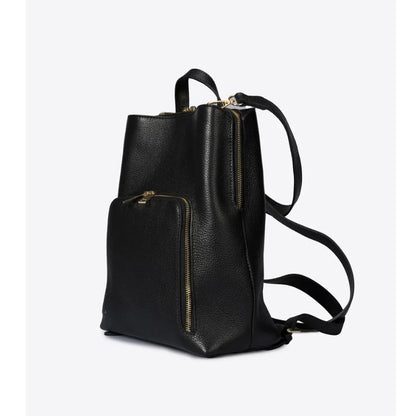 Damen Lederrucksack - Praktisch mit Fronttasche, 2 Fächern, Henkel & Schultergurt