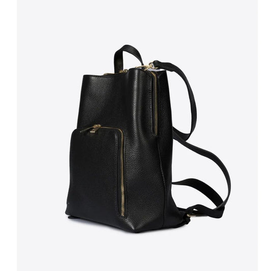 Damen Lederrucksack - Praktisch mit Fronttasche, 2 Fächern, Henkel & Schultergurt