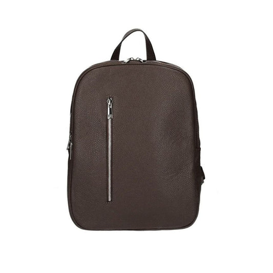 Damen Lederrucksack - Schlicht & Elegant mit 2 Hauptfächern, Fronttasche & Henkel - Mittelgroß