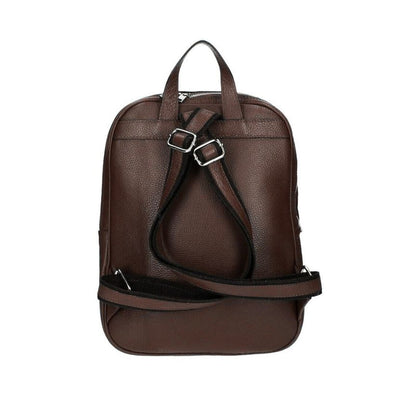 Damen Lederrucksack - Schlicht & Elegant mit 2 Hauptfächern, Fronttasche & Henkel - Mittelgroß