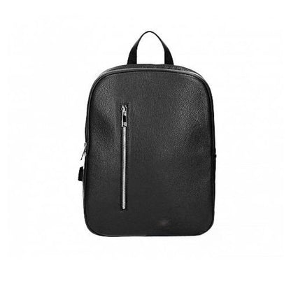 Damen Lederrucksack - Schlicht & Elegant mit 2 Hauptfächern, Fronttasche & Henkel - Mittelgroß