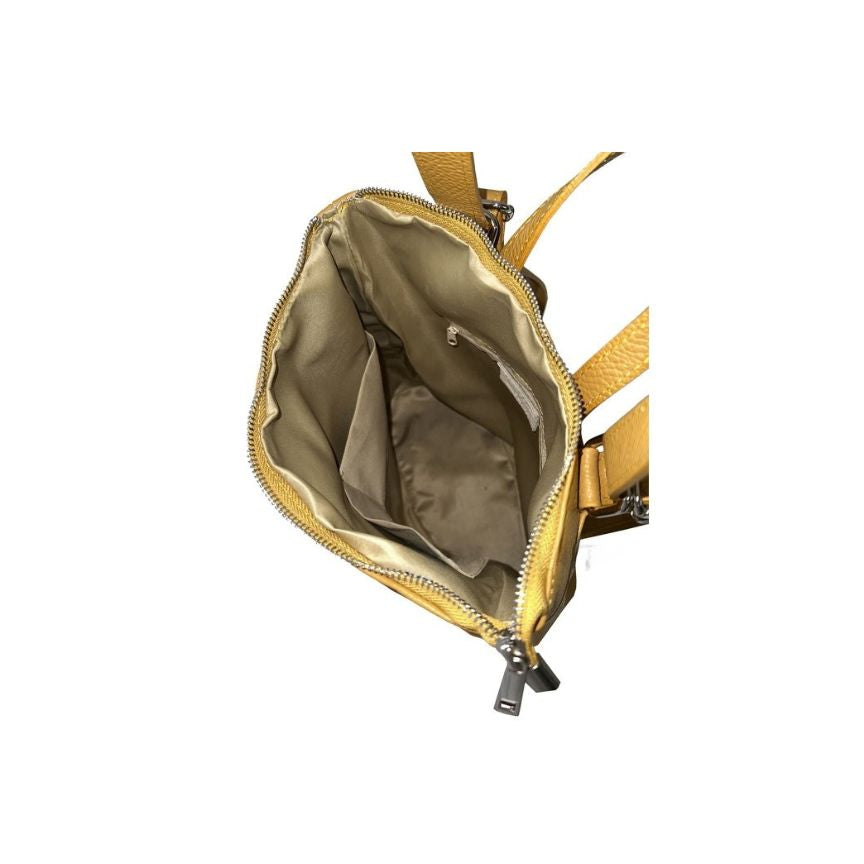 Damen Lederrucksack mit 2 Fächern & Henkel  - Schlicht, Mittelgroß, Praktisch