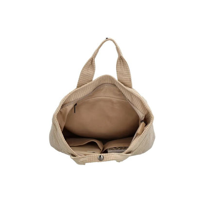 Mittelgroßer Damen Rucksack aus Cord mit Front- und Rückseitentasche