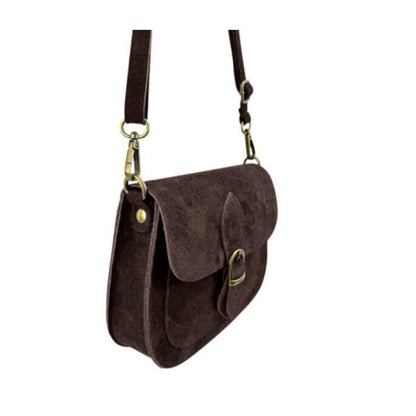 Damen Schultertasche aus Wildleder mit Fronttasche - modern, vielseitig, beliebt