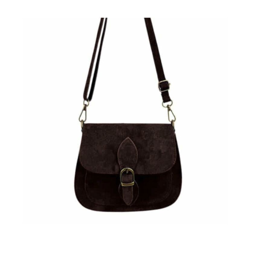 Damen Schultertasche aus Wildleder mit Fronttasche - modern, vielseitig, beliebt