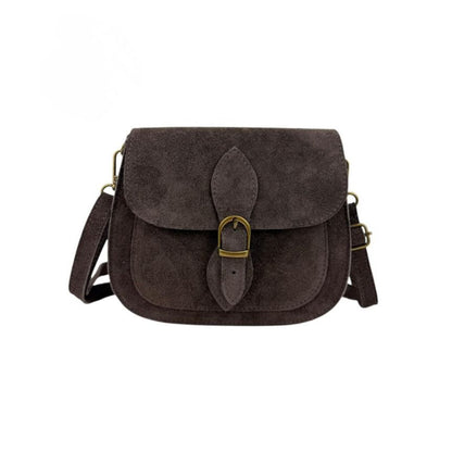 Damen Schultertasche aus Wildleder mit Fronttasche - modern, vielseitig, beliebt