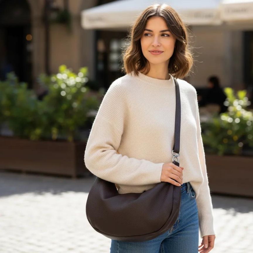 Italienische Damen Schultertasche - Vielseitig, schlicht & edel