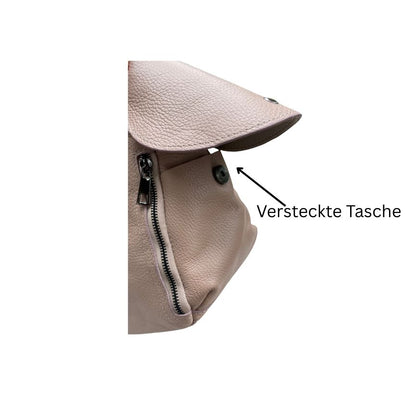 Damen Schultertasche mit Rucksack-Funktion und versteckter Tasche