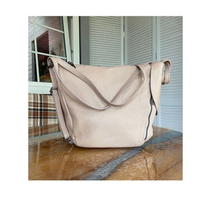 Damen Schultertasche mit Rucksack-Funktion und versteckter Tasche