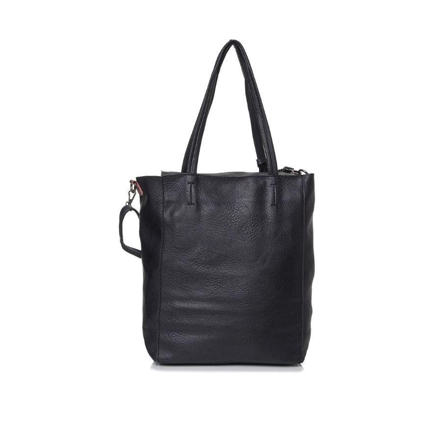 Damen Einkaufstasche - Shopper im schlichten Design - 2 Teiliges Set, schwarz