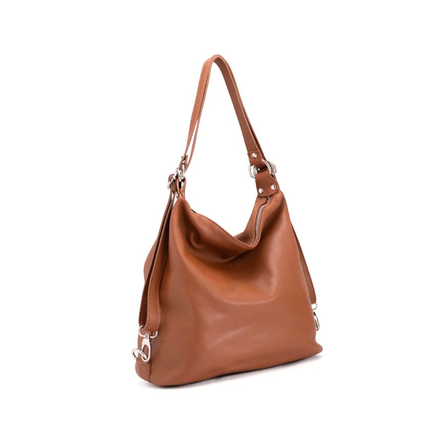 Damen Shopper Tasche aus Leder - tragbar als Umhängetasche oder Rucksack