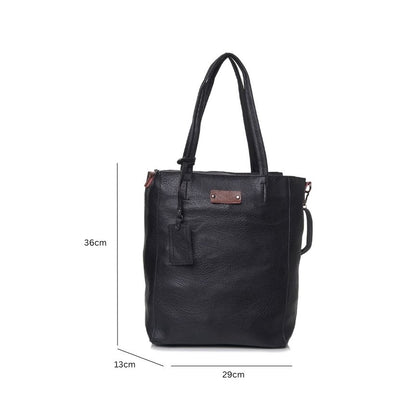 Damen Einkaufstasche - Shopper im schlichten Design - 2 Teiliges Set, schwarz
