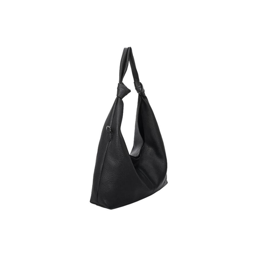 Damen Schwarze Schultertasche - schwarz, mittelgroß, 2-er Set