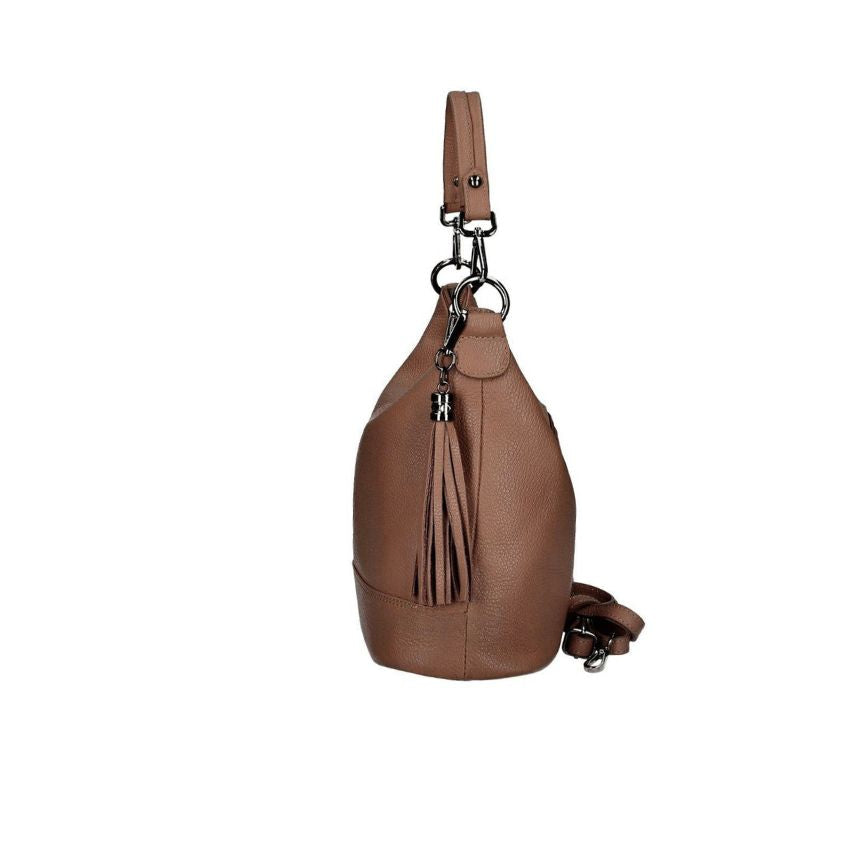 Italienische Leder Umhängetasche Damen - praktischer Shopper