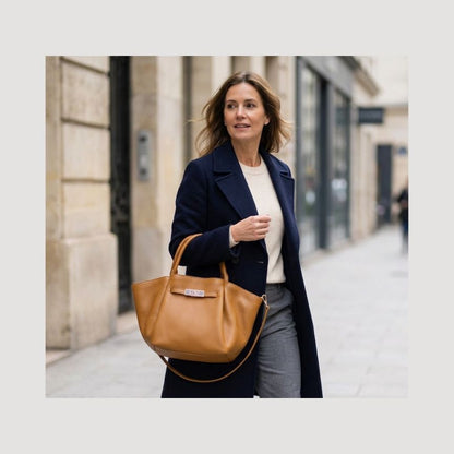 "Martina" - Damen Henkeltasche - Stilvolle Lederhandtasche mit Henkeln