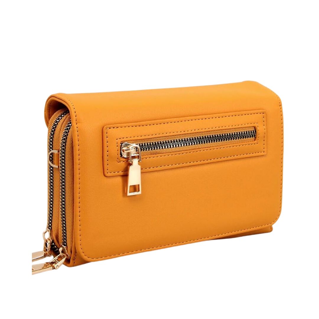 Hochwertige minimalist Umhängetasche Crossbag für Abende, Party und besondere Anlässe gelb