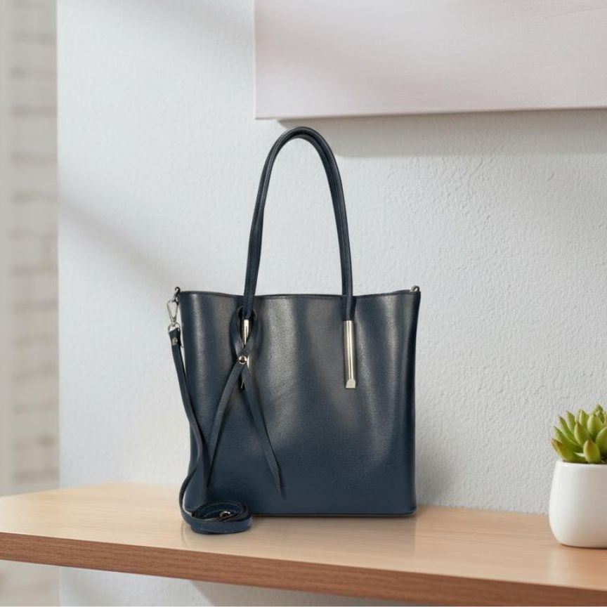 Klassische Leder Henkeltasche - schlichte elegante Tragetasche - Bestseller
