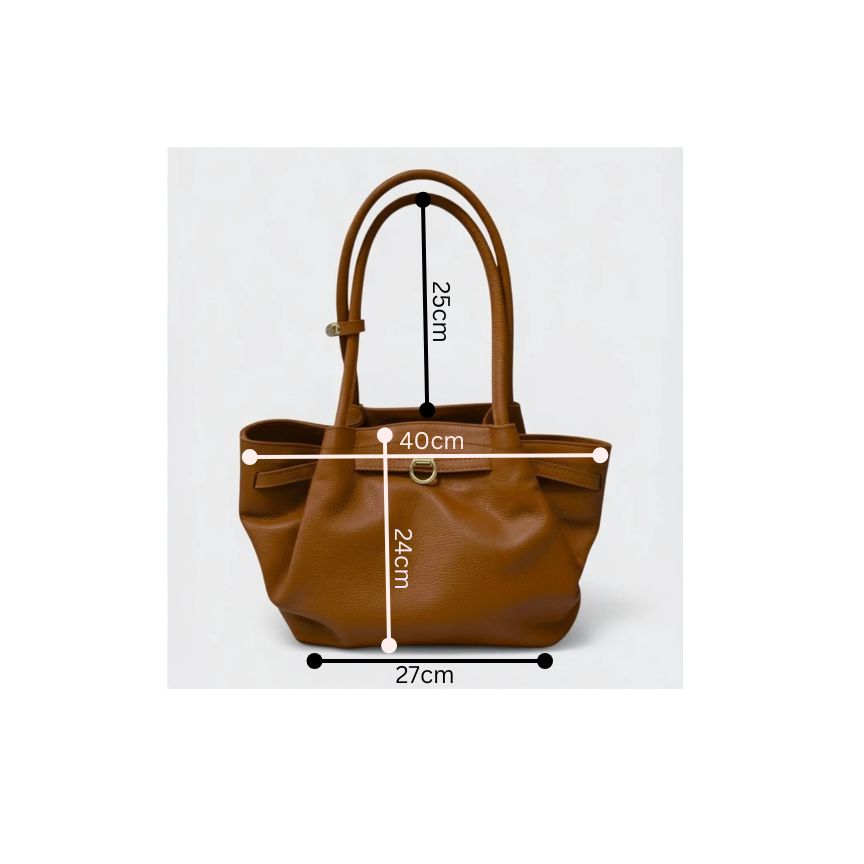 "Melania" - Damen Leder Henkeltasche - Elegante Handtasche mit langen Henkeln