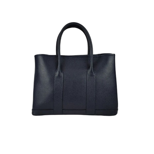Schwarze Mittelgroße Damen Leder Tote Bag-Henkeltasche fuers Buero und Alltag 