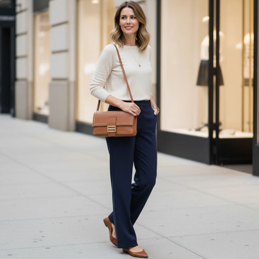 Elegante Damen Clutch aus Leder - Mit goldfarbenen Details