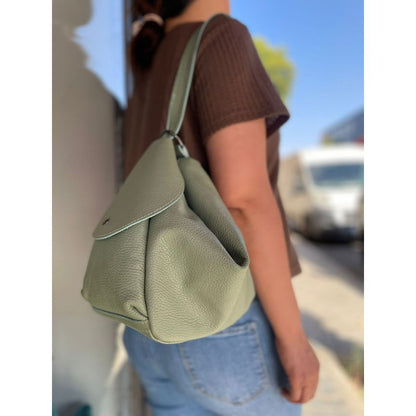 Damen Schultertasche mit Rucksack-Funktion und versteckter Tasche