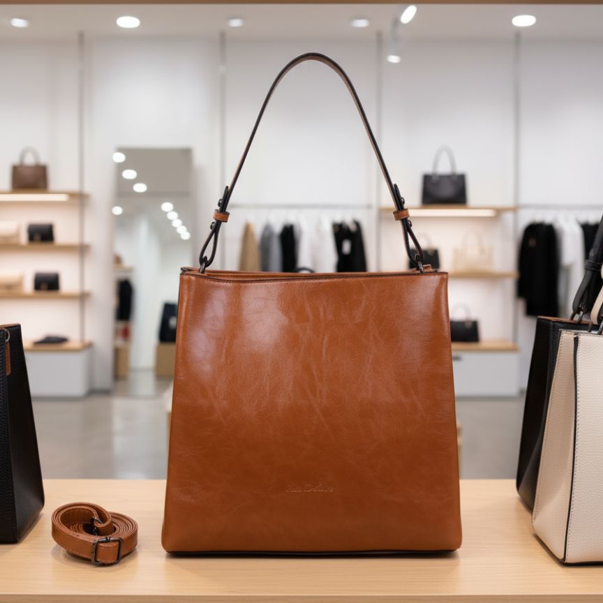 Damen Shopper Tasche - elegant & schlicht mit zwei Fächern