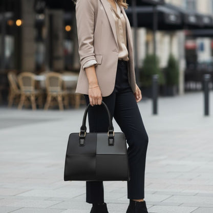 Damen Tote Bag mit spannendem Oberflächenmix