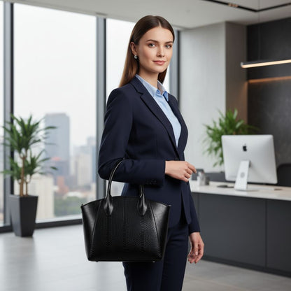 Damen Tragetasche mit stabilen Griffen mittelgroß - elegant und stilvoll