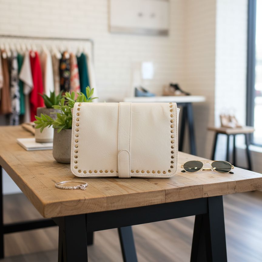 Elegante Damenhandtasche mit Nieten - Alltagstauglich