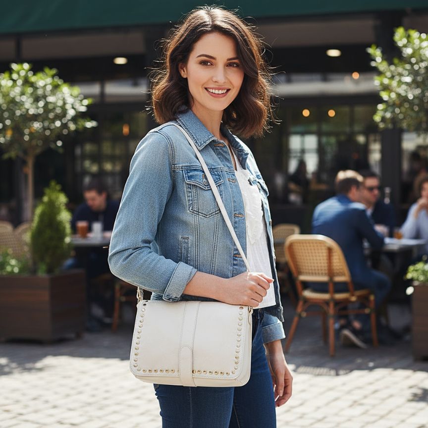 Elegante Damenhandtasche mit Nieten - Alltagstauglich