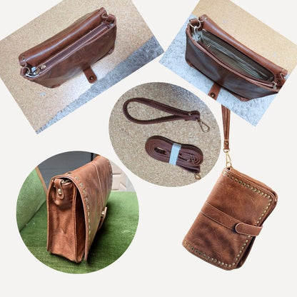 Elegante Damenhandtasche mit Nieten - Alltagstauglich